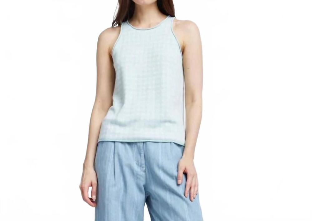 NEW SELF CONTRAST elizabeth racer back tank top in blue